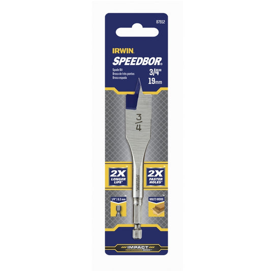 IRWIN Speedbor 3/4 in. X 4 in. L Carbon Steel Wood Boring Bit Quick-Change Hex Shank 1 pc