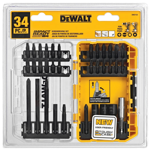 DeWalt Impact Ready Assorted Drive Bit Set Steel 34 pc