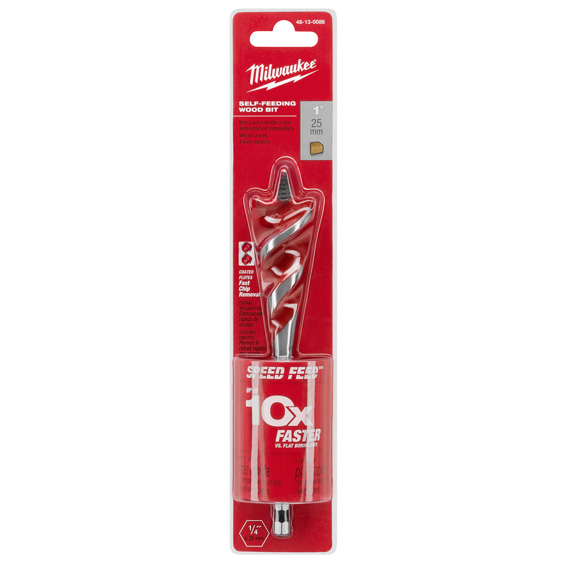 Milwaukee Speed Feed 1 in. X 6-1/2 in. L Steel Self-Feeding Wood Bit Quick-Change Hex Shank 1 pc