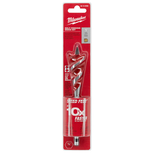 Milwaukee Speed Feed 1 in. X 6-1/2 in. L Steel Self-Feeding Wood Bit Quick-Change Hex Shank 1 pc