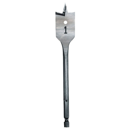Milwaukee 1-3/8 in. X 6 in. L Heat-Treated Steel Flat Boring Bit Quick-Change Hex Shank 1 pc