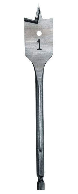 Milwaukee 1-1/8 in. X 6 in. L Heat-Treated Steel Flat Boring Bit Quick-Change Hex Shank 1 pc