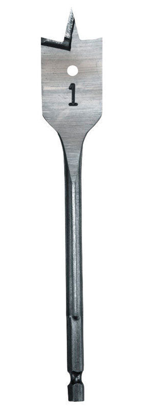 Milwaukee 1 in. X 6 in. L Heat-Treated Steel Flat Boring Bit Quick-Change Hex Shank 1 pc