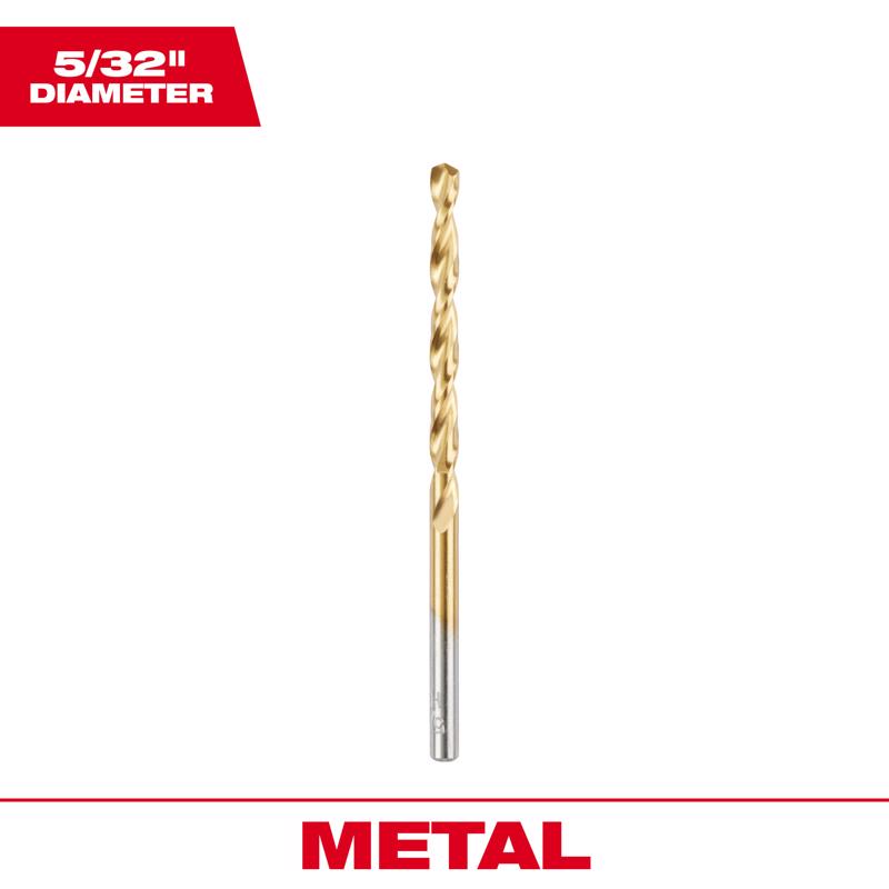 Milwaukee Thunderbolt 5/32 in. X 3-1/8 in. L Titanium Drill Bit Round Shank 1 pc