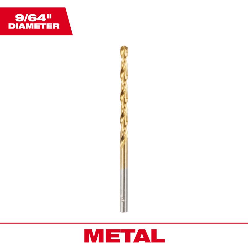 Milwaukee Thunderbolt 9/64 in. X 2-7/8 in. L Titanium Drill Bit Round Shank 1 pc