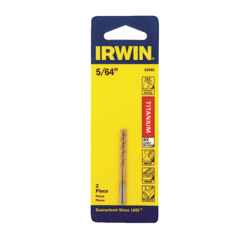 IRWIN 5/64 in. X 2 in. L High Speed Steel Drill Bit Set Straight Shank 2 pc
