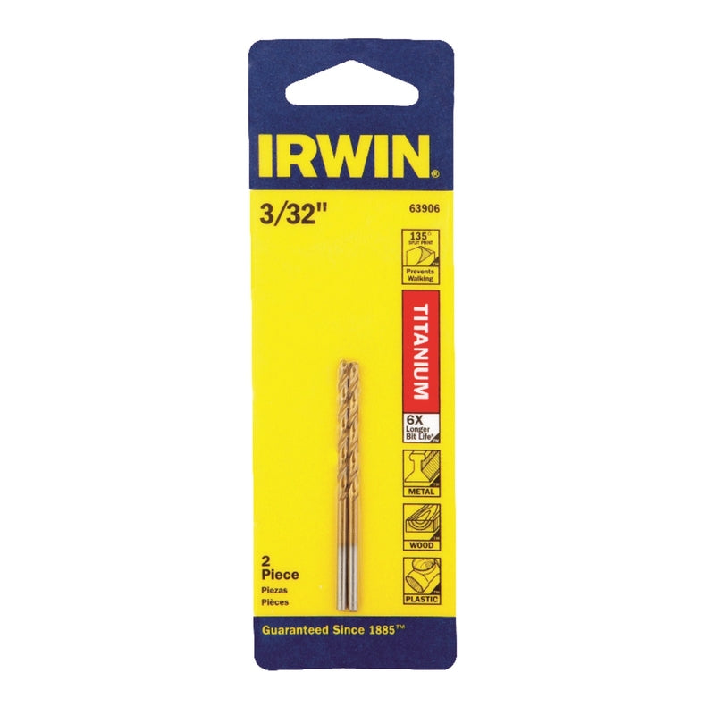 IRWIN 3/32 in. X 2-1/4 in. L High Speed Steel Drill Bit Straight Shank 1 pk