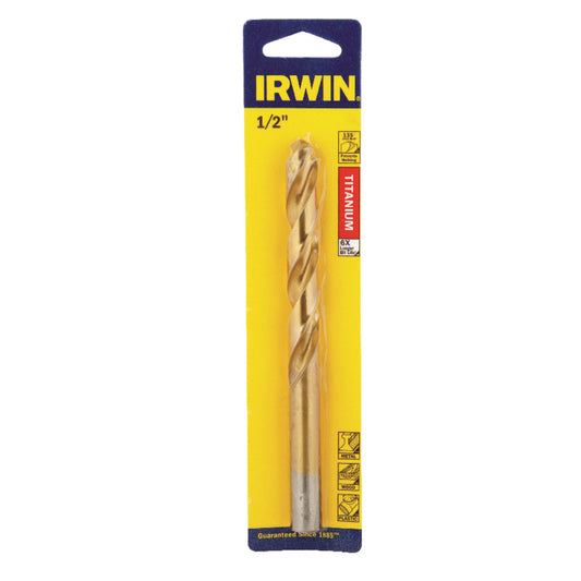 IRWIN 1/2 in. X 6 in. L High Speed Steel Drill Bit Round Shank 1 pc