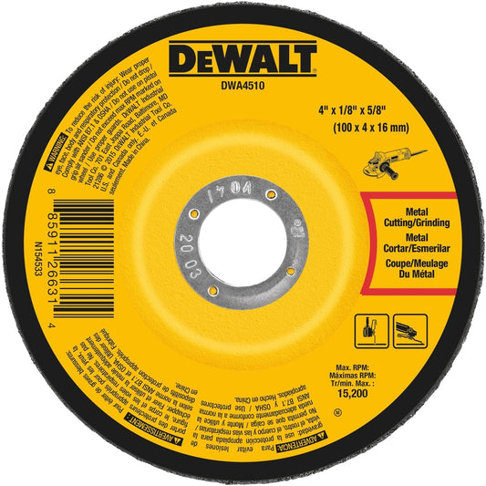 DeWalt 4 in. D X 5/8 in. X 1/8 in. thick Metal Grinding Wheel 1 pc