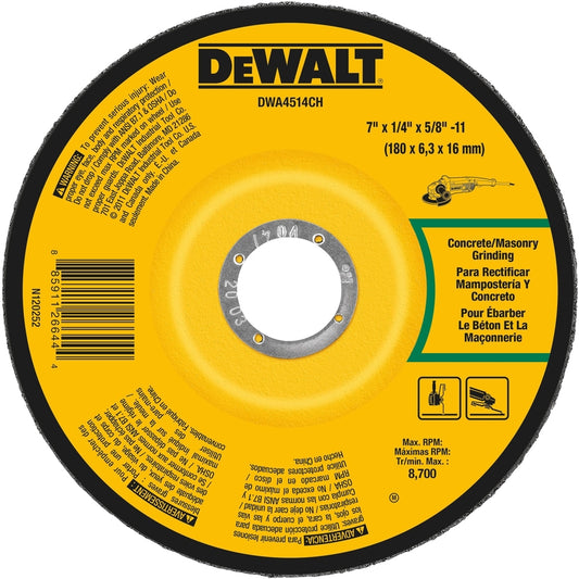 DeWalt 7 in. D X 5/8 in. X 1/4 in. thick Masonry Grinding Wheel 1 pc