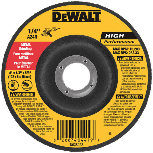 DeWalt 4 in. D X 5/8 in. X 1/4 in. thick Grinding Wheel 1 pc