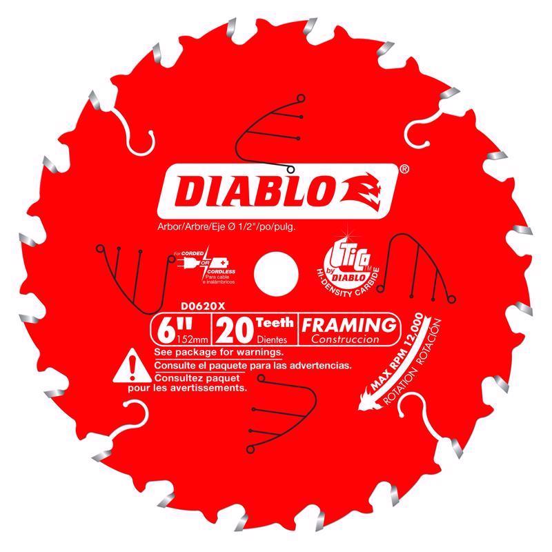 Diablo Tracking Point 6-1/2 in. D TiCo Hi-Density Carbide Framing Blade 1 pk
