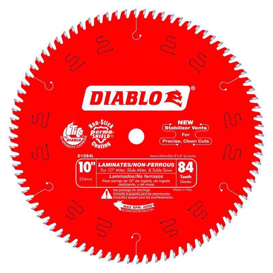Diablo 10 in. D TiCo Hi-Density Carbide Metal and Laminate Blade 84 teeth 1 pk