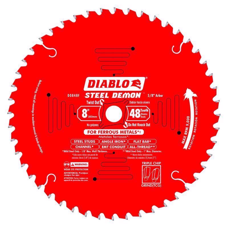 Diablo Steel Demon 8 in. D TiCo Hi-Density Carbide Metal Saw Blade 48 teeth 1 pk