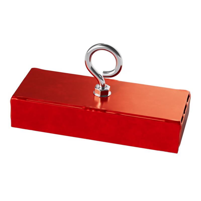 Magnet Source 5 in. L X 2 in. W Red Retrieving Magnet 150 lb. pull 1 pc