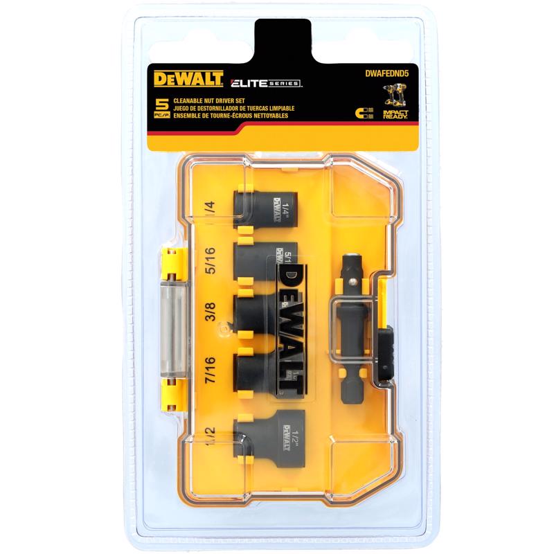 DeWalt ELITE SERIES Assorted Detatchable Nut Driver Set Black Oxide 5 pc