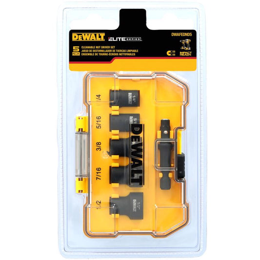 DeWalt ELITE SERIES Assorted Detatchable Nut Driver Set Black Oxide 5 pc