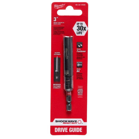 Milwaukee Shockwave Hex 1/4 in. X 3 in. L Drive Guide Steel 1 pc