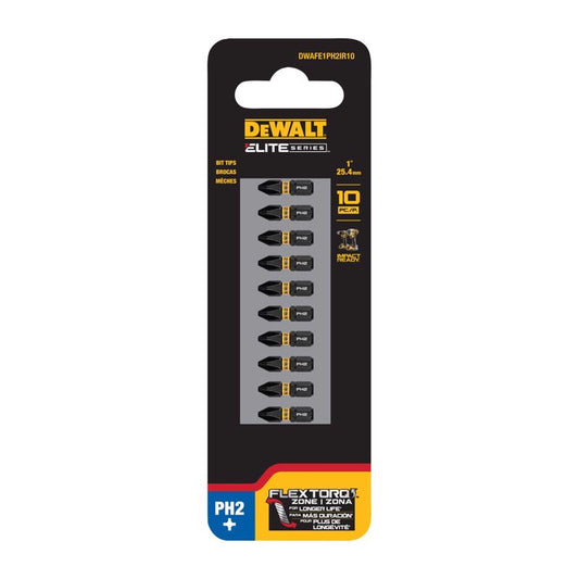 DeWalt ELITE SERIES Phillips #2 X 1 in. L Insert Bit Steel 10 pc