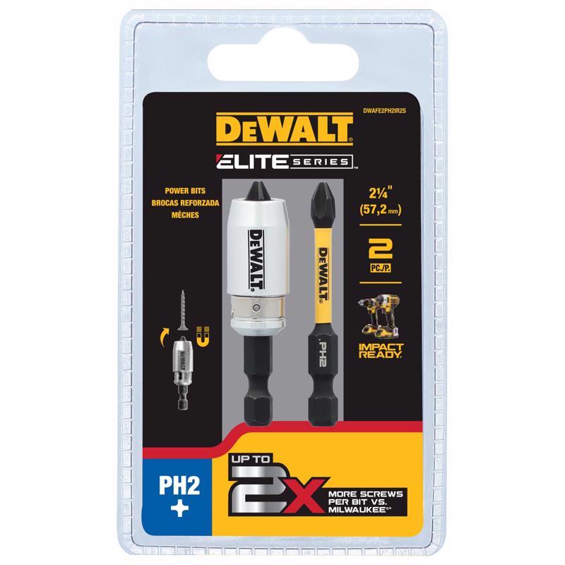 DeWalt ELITE SERIES Phillips PH2 X 2-1/4 in. L Screwdriver Bit Steel 3 pc