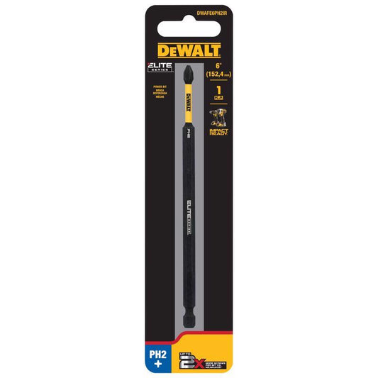 DeWalt ELITE SERIES Phillips #2 X 6 in. L Screwdriver Bit Steel 1 pc