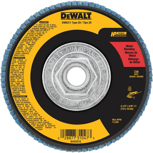 DEWALT 4-1/2 in. D X 5/8-11 in. Zirconia Flap Disc 40 Grit 1 pc