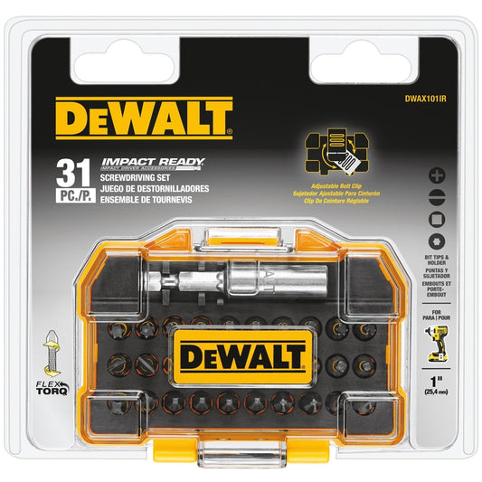 DeWalt Impact Ready Assorted X 1 in. L Screwdriver Bit Set Steel 31 pc