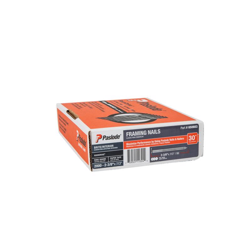 Paslode 2-3/8 in. L Straight Strip Brite Framing Nails 30 deg 2000 pk