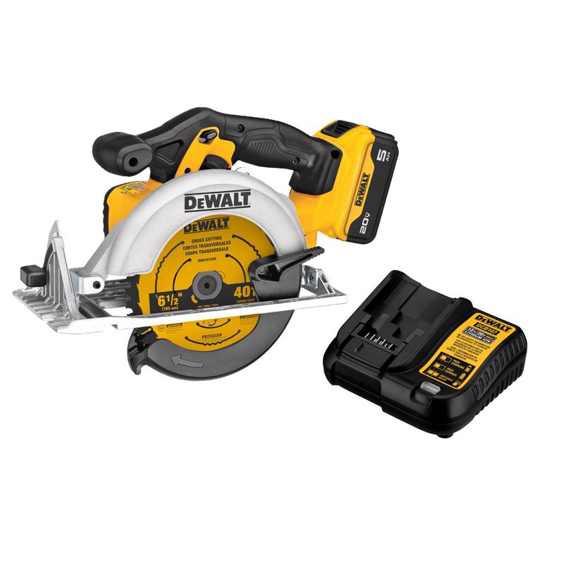 DEWALT 20V MAX 6-1/2 in. Cordless Brushed Circular Saw Kit (Battery & Charger)