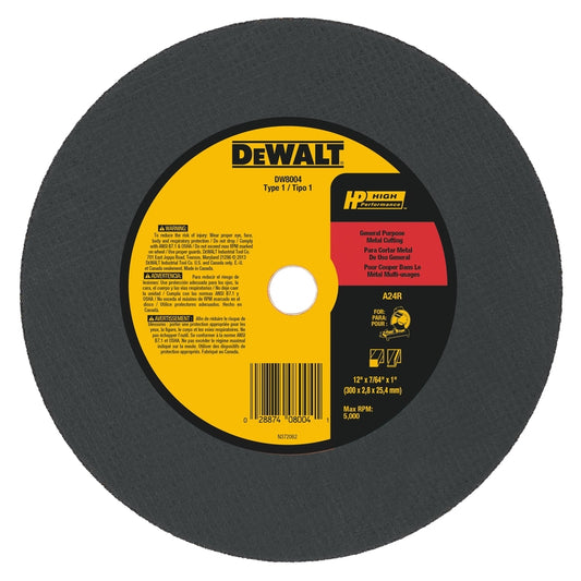 DeWalt 12 in. D X 1 in. X 7/64 in. thick Aluminum Oxide Chop Saw Wheel 1 pc