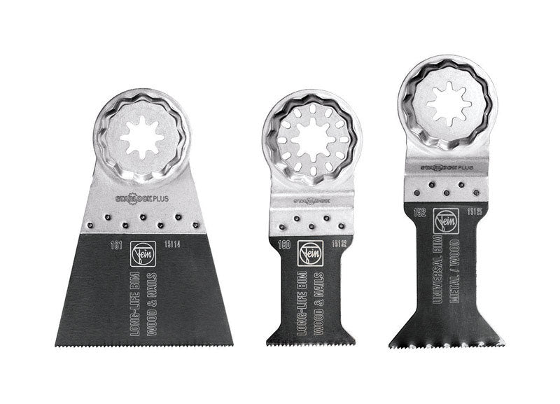 Fein StarlockPlus 1-3/8 1-3/4 2-9/16 in. X 3.8 in. L Bi-Metal E-Cut Saw Blade Set 3 pk