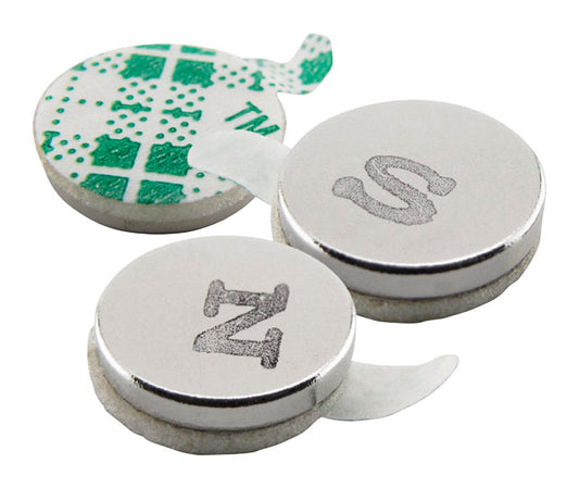 Magnet Source 0.375 in. L X 0.375 in. W Silver Disc Magnets with Adhesive 1.68 lb. pull 12 pc