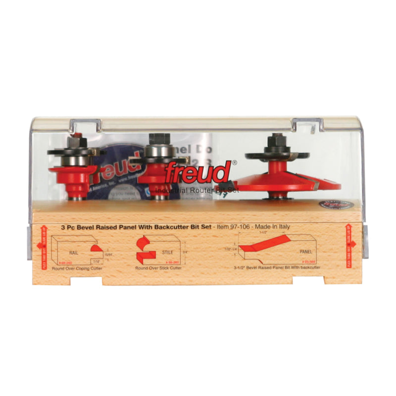 Freud Rail and Stile Router Bit Set 3 pc