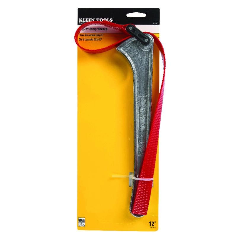 Klein Tools Grip-It Adjustable Strap Wrench 12 in. L 1 pc