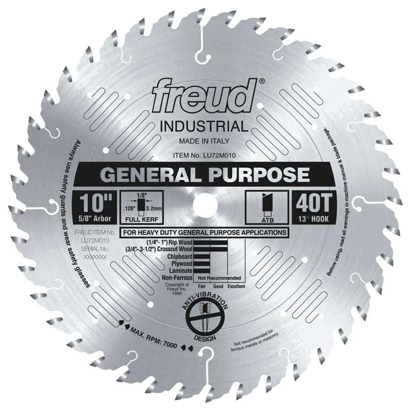 Freud 10 in. D General Purpose TiCo Hi-Density Carbide Circular Saw Blade 1 pk