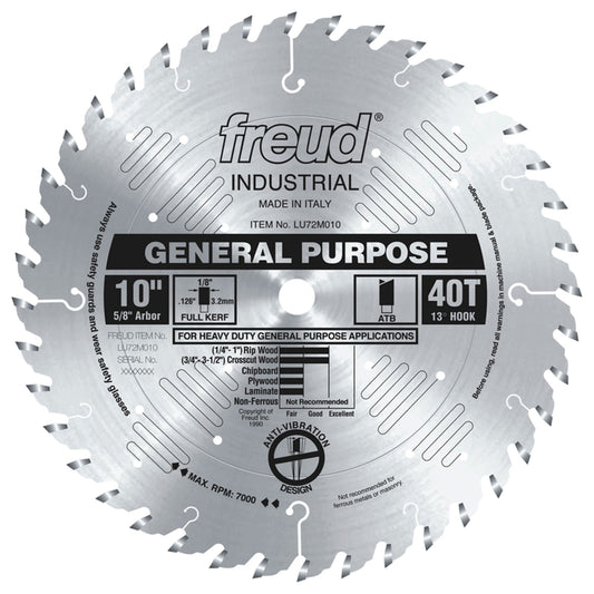 Freud 10 in. D General Purpose TiCo Hi-Density Carbide Circular Saw Blade 1 pk