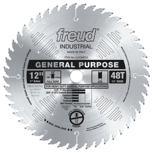 Freud 12 in. D General Purpose TiCo Hi-Density Carbide Circular Saw Blade 1 pk