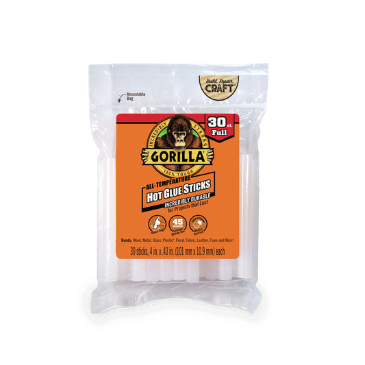 Gorilla High Strength Clear Hot Glue Sticks 30 pc