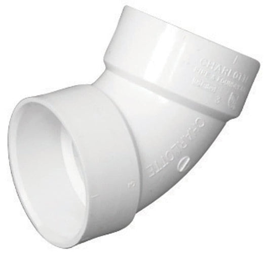 Charlotte Pipe Schedule 40 1-1/2 in. Hub X 1-1/2 in. D Hub PVC 60 Degree Street Elbow 1 pk