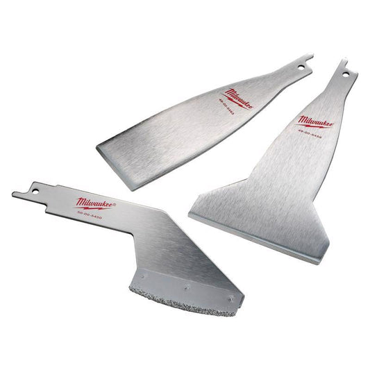 Milwaukee Sawzall Steel Scraper Grout Removing Kit 3 pk