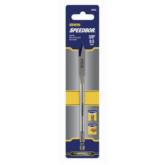 IRWIN Speedbor 3/8 in. X 6 in. L Carbon Steel Wood Boring Bit Hex Shank 1 pc