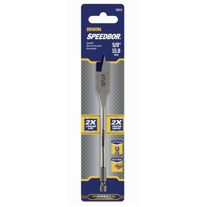 IRWIN Speedbor 5/8 in. X 6 in. L Carbon Steel Wood Boring Bit Hex Shank 1 pc