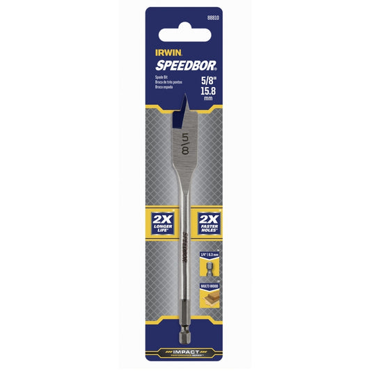 IRWIN Speedbor 5/8 in. X 6 in. L Carbon Steel Wood Boring Bit Hex Shank 1 pc