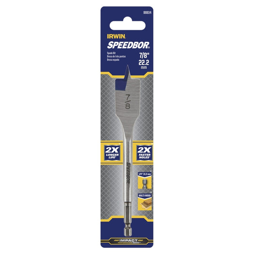 IRWIN Speedbor 7/8 in. X 6 in. L Carbon Steel Wood Boring Bit Hex Shank 1 pc