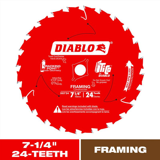 Diablo Tracking Point 7-1/4 in. D TiCo Hi-Density Carbide Saw Blade 1 pk