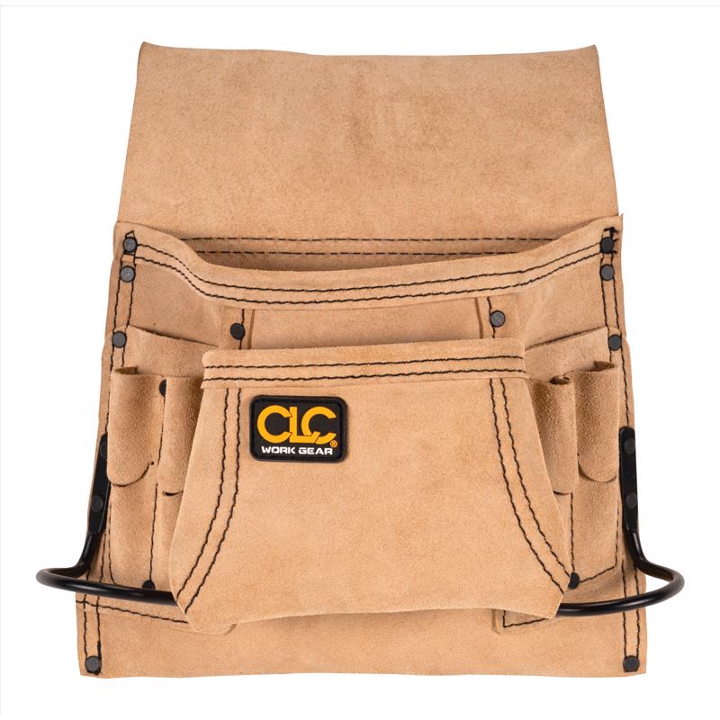 CLC 3 in. W X 12.5 in. H Suede Nail and Tool Pocket Apron 8 pocket Tan 1 pc