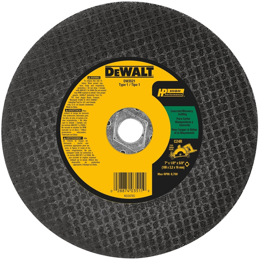 DeWalt High Performance 7 in. D X 5/8 in. X 1/8 in. thick Silicon Carbide Masonry Cutting Wheel 1 pc