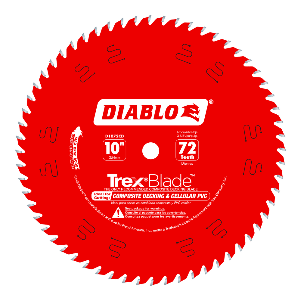 Diablo TrexBlade 10 in. D X 5/8 in. TiCo Hi-Density Carbide Circular Saw Blade 72 teeth 1 pk
