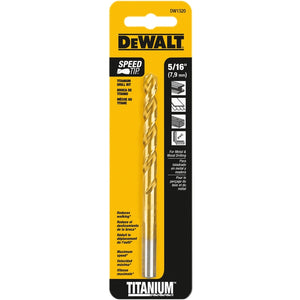 DeWalt 5/16 in. X 4-1/2 in. L High Speed Steel Split Point Drill Bit Straight Shank DW1320 1 pc