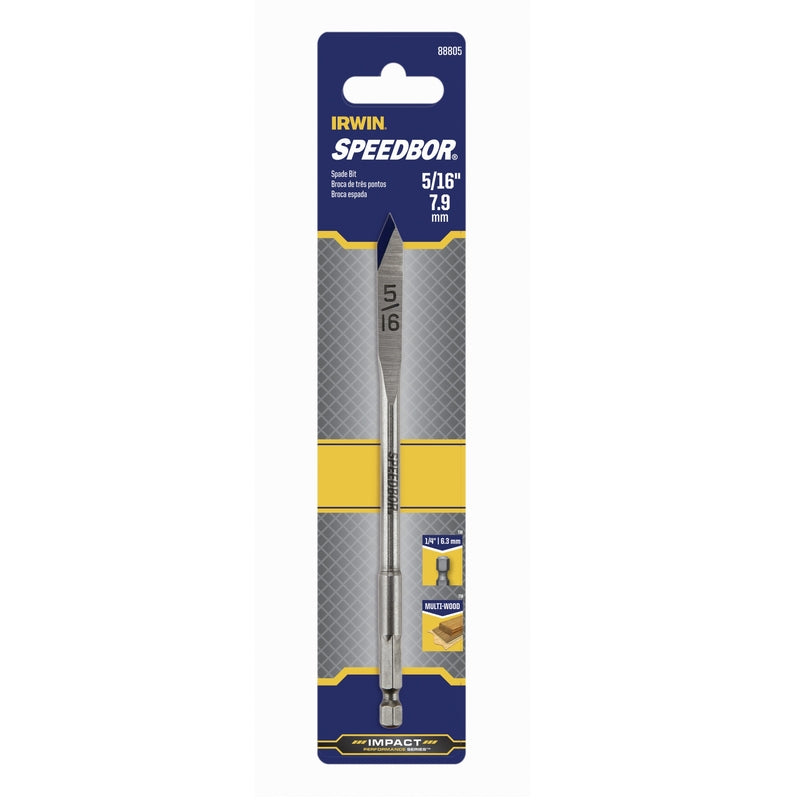 IRWIN Speedbor 5/16 in. X 6 in. L Carbon Steel Wood Boring Bit Hex Shank 1 pc